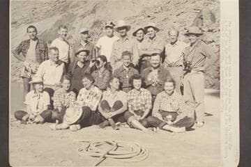 The Wright-Rigg party which left Mexican Hat 1952, June 16, for a run of the San Juan River and Glen Canyon of the Colorado River. Paul Terry was a member of the party