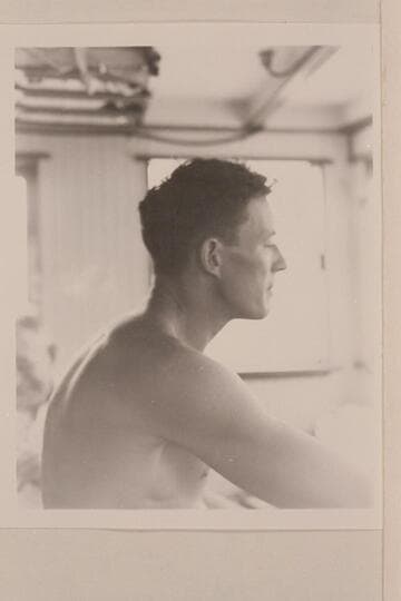 Ray Poyser piloting the Park Service boat on Lake Mead