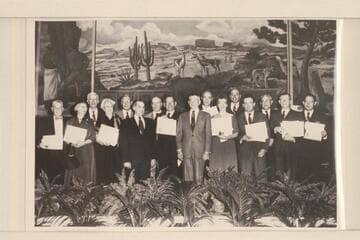 Presentation of awards in Department of Interior; Washington D. C. Jess Nusbaum is 3rd from left and Rod Sanderson is 5th from left