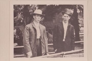 Edwin Reagan Monett (at right) with Charles Russell. Needles