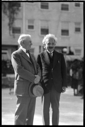 Albert Einstein with Robert Millikan, 1931