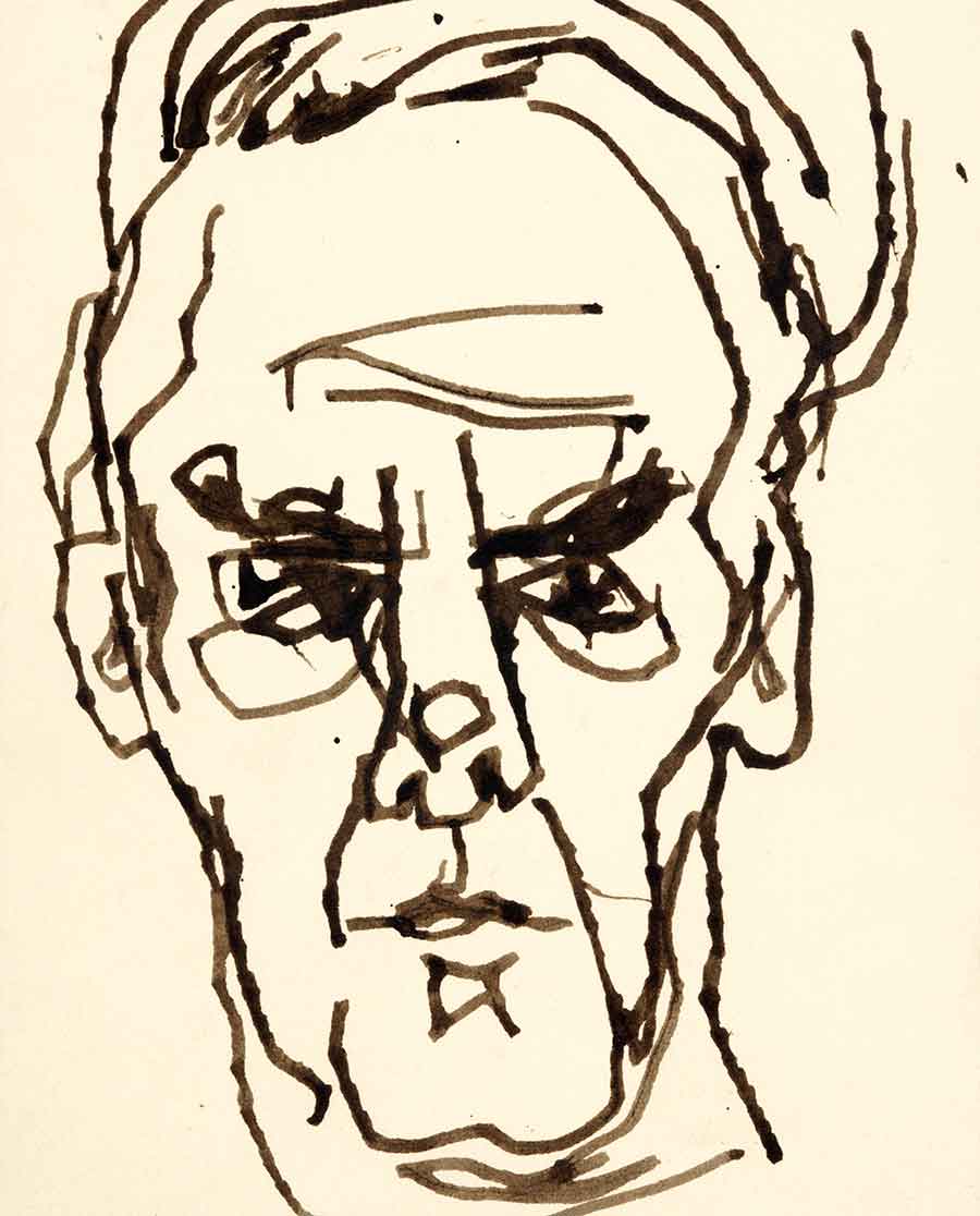 Frederick Hammersley, sure, 1980. Ink on paper. Gift of the Frederick Hammersley Foundation. The Huntington Library, Art Collections, and Botanical Gardens. Image © Frederick Hammersley Foundation.