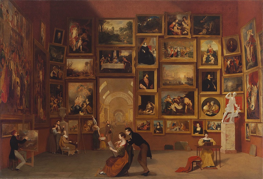Samuel F. B. Morse (1791–1872), Gallery of the Louvre (1831–33), oil on canvas, 73 1/2 x 108 in. Terra Foundation for American Art, Chicago. Samuel F. B. Morse (1791–1872), Gallery of the Louvre (1831–33), oil on canvas, 73 1/2 x 108 in. Terra Foundation for American Art, Chicago.