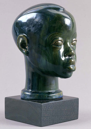 Sargent Claude Johnson (1888–1967) Head of a Boy, ca. 1928 Glazed stoneware, 7 ½ × 4 ¾ × 6 in. Sargent Claude Johnson (1888–1967) Head of a Boy, ca. 1928 Glazed stoneware, 7 ½ × 4 ¾ × 6 in.